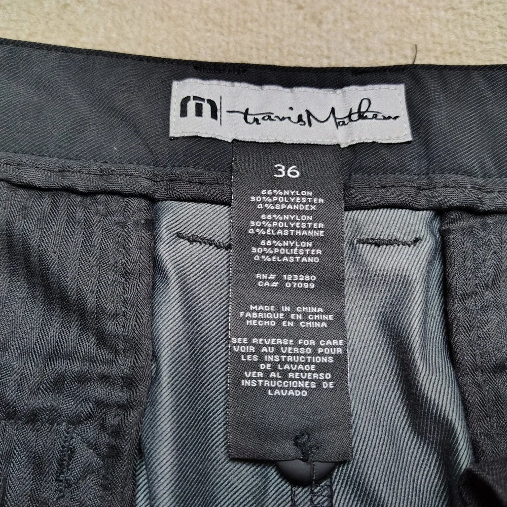 Travis Mathew Pants Mens 36x31 Black Open To Close Golf Performance Casual Chino